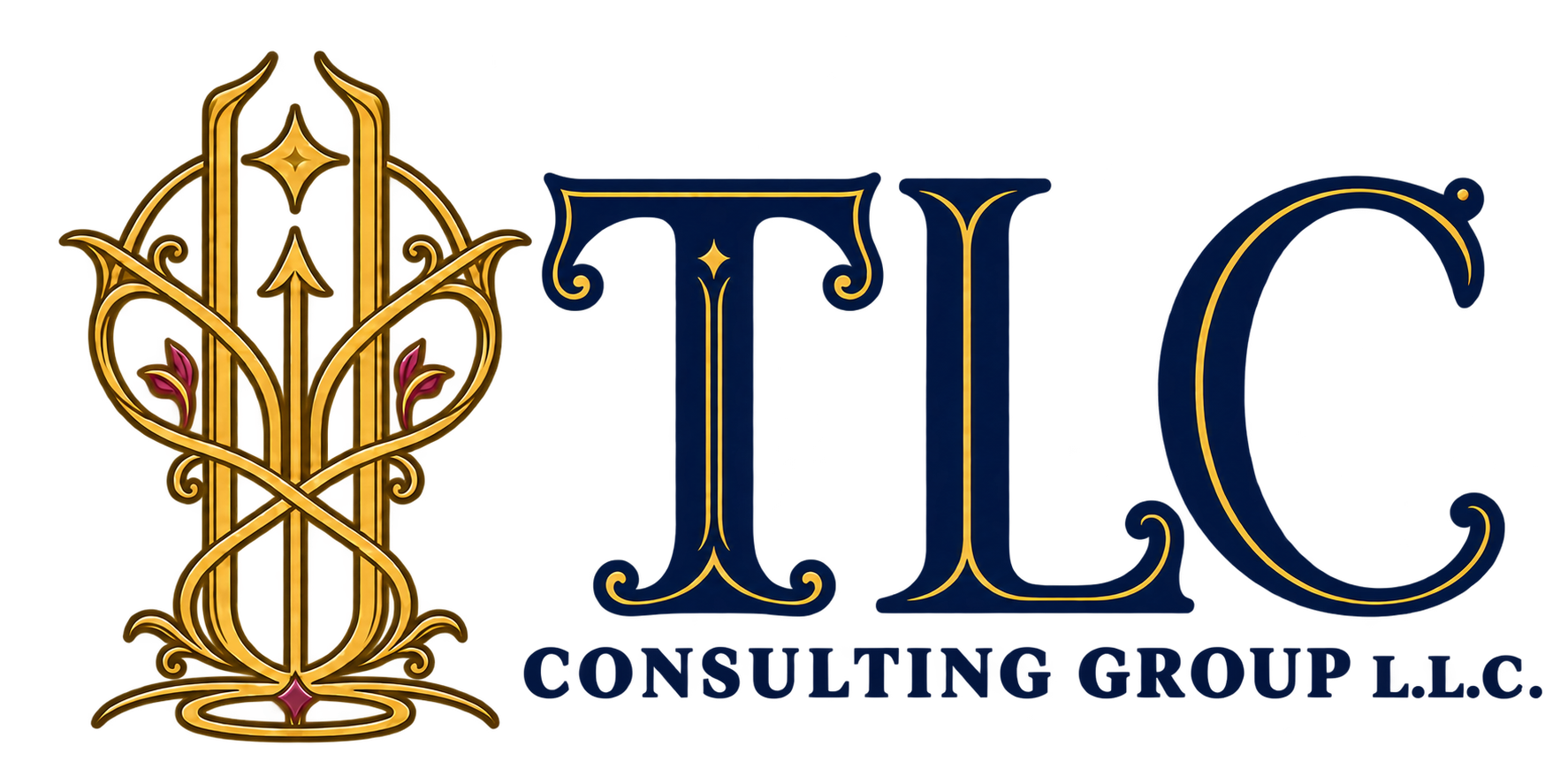 TLC’s gold sigil and navy wordmark